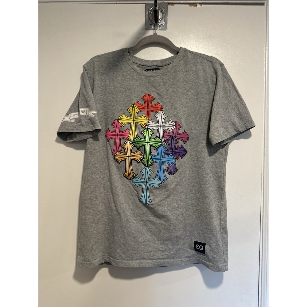 Eternity BC/AD Graphic Print Sz:M colorful Gothic cross patches diamond pattern